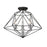 Z-Lite Geo 3 Light Semi Flush Mount, Matte Black/Chrome