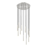 Z-Lite Forest 11 Light 12" Chandelier, Nickel/Nickel - 919MP12-11R-BN-LED