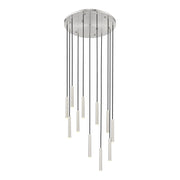 Z-Lite Forest 11Lt 12" Chandelier, Nickel/Nickel - 919MP12-11R-BN-LED