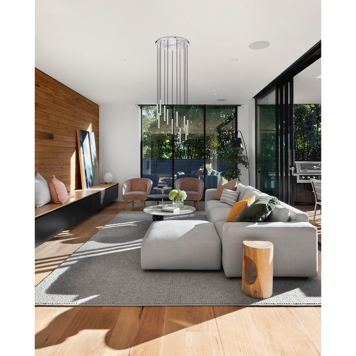 Z-Lite Forest 11 Light 12" Chandelier, Nickel/Nickel