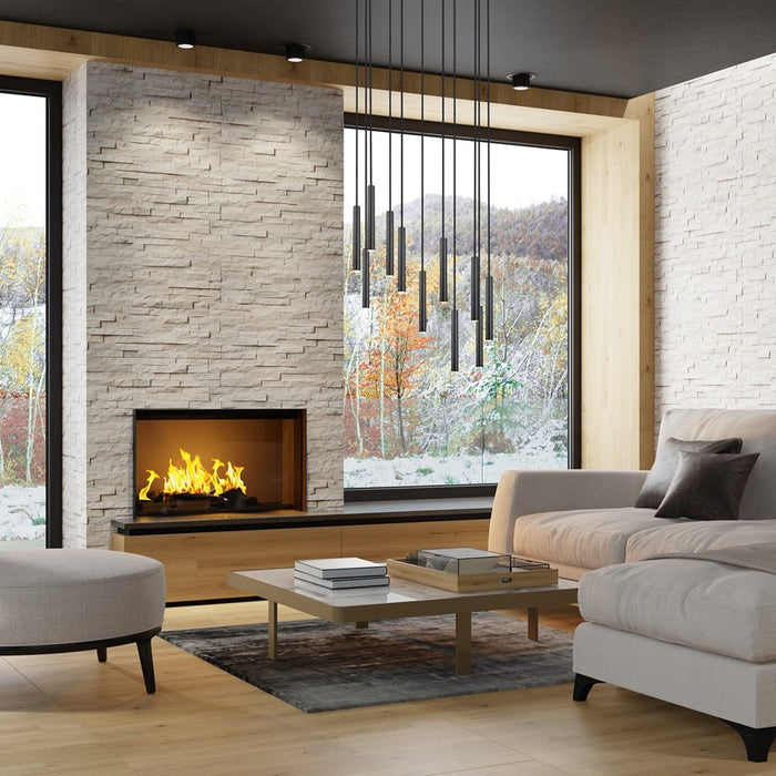 Z-Lite Forest 11Lt 12" Chandelier, Matte Black/Matte Black