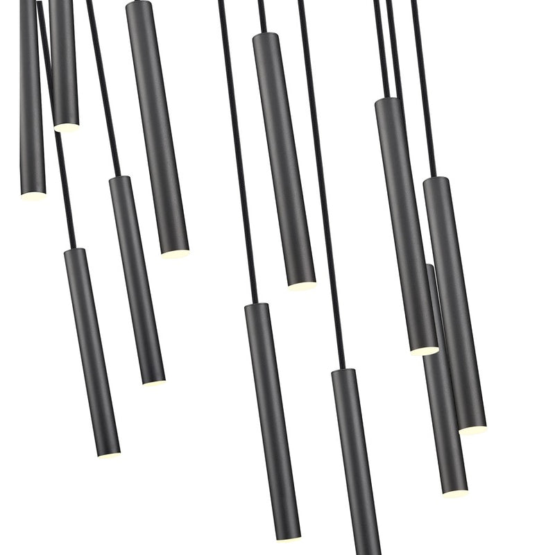 Z-Lite Forest 11Lt 12" Chandelier, Matte Black/Matte Black