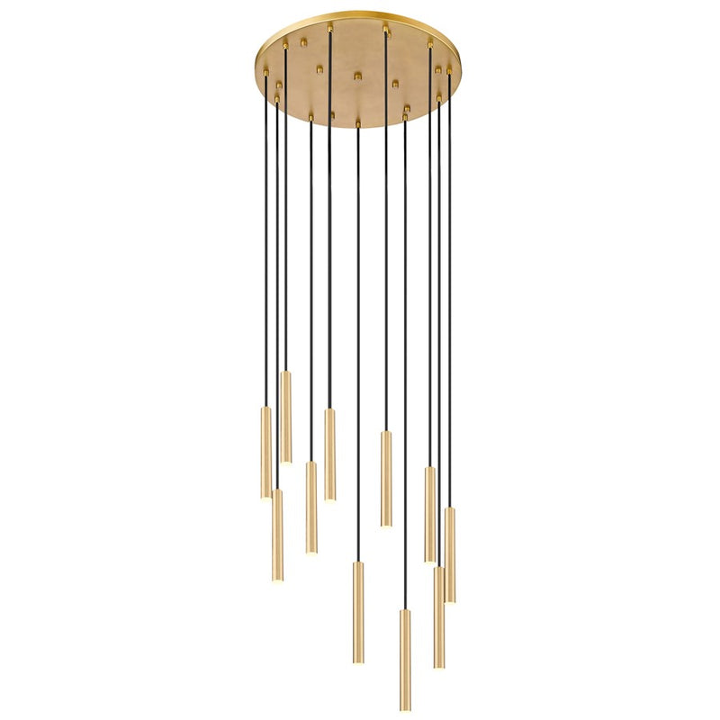 Z-Lite Forest 11Lt 12" LED Chandelier, Gold/Gold - 919MP12-11R-MGLD-LED