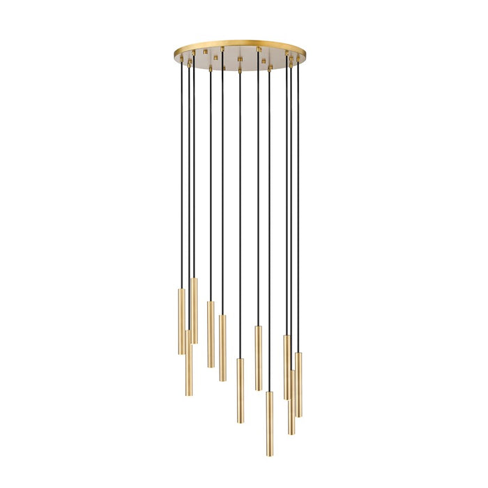 Z-Lite Forest 11 Light 12" LED Chandelier, Gold/Gold