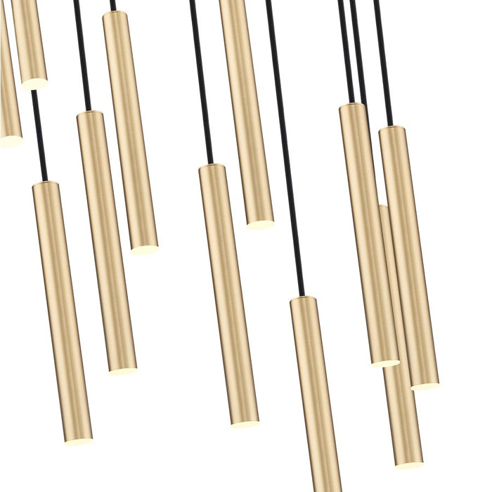 Z-Lite Forest 11Lt 12" LED Chandelier, Gold/Gold