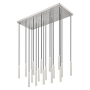 Z-Lite Forest 17 Light 12" LED Linear Chandelier, Nickel/Nickel - 919MP12-17L-BN-LED