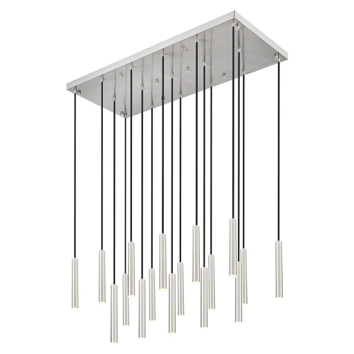 Z-Lite Forest 17 Light 12" LED Linear Chandelier, Nickel/Nickel - 919MP12-17L-BN-LED