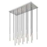 Z-Lite Forest 17Lt 12" LED Linear Chandelier, Nickel/Nickel - 919MP12-17L-BN-LED