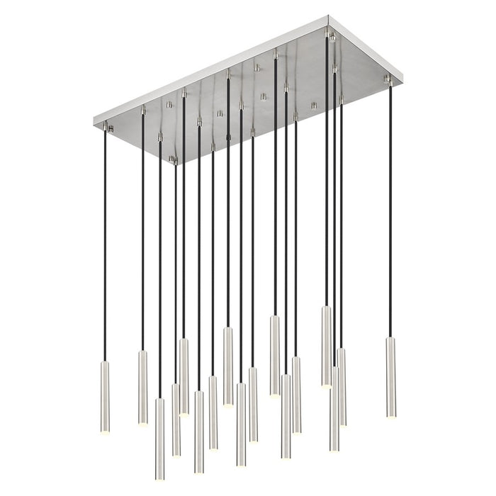 Z-Lite Forest 17Lt 12" LED Linear Chandelier, Nickel/Nickel - 919MP12-17L-BN-LED