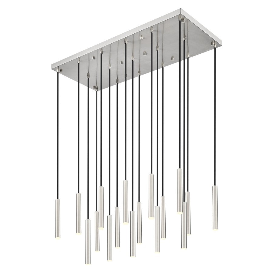 Z-Lite Forest 17Lt 12" LED Linear Chandelier, Nickel/Nickel - 919MP12-17L-BN-LED