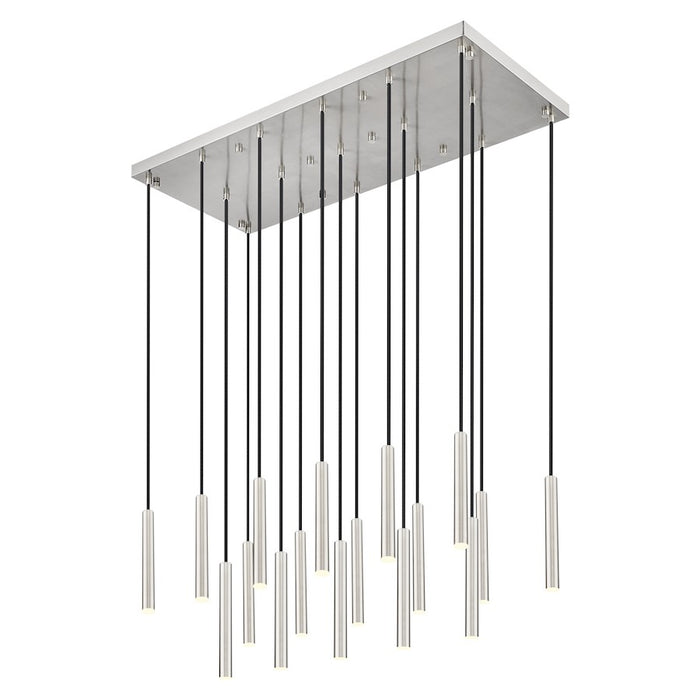 Z-Lite Forest 17 Light 12" LED Linear Chandelier, Nickel/Nickel - 919MP12-17L-BN-LED