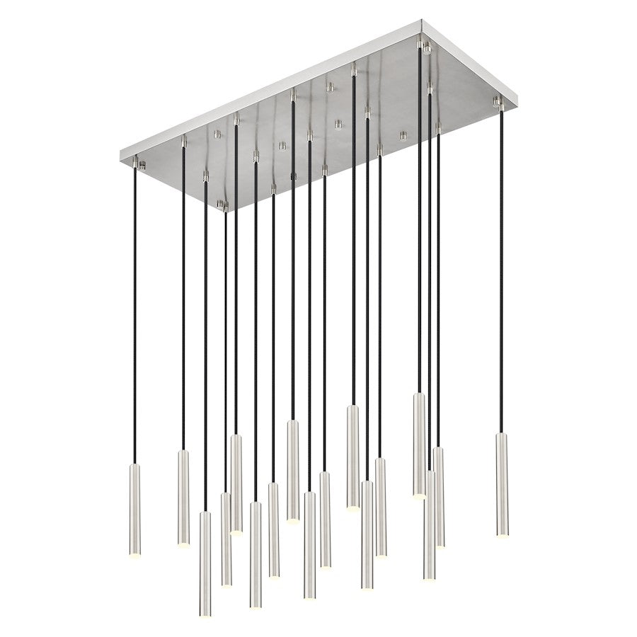Z-Lite Forest 17 Light 12" LED Linear Chandelier, Nickel/Nickel - 919MP12-17L-BN-LED
