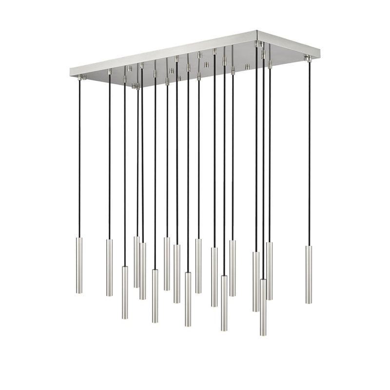 Z-Lite Forest 17 Light 12" LED Linear Chandelier, Nickel/Nickel