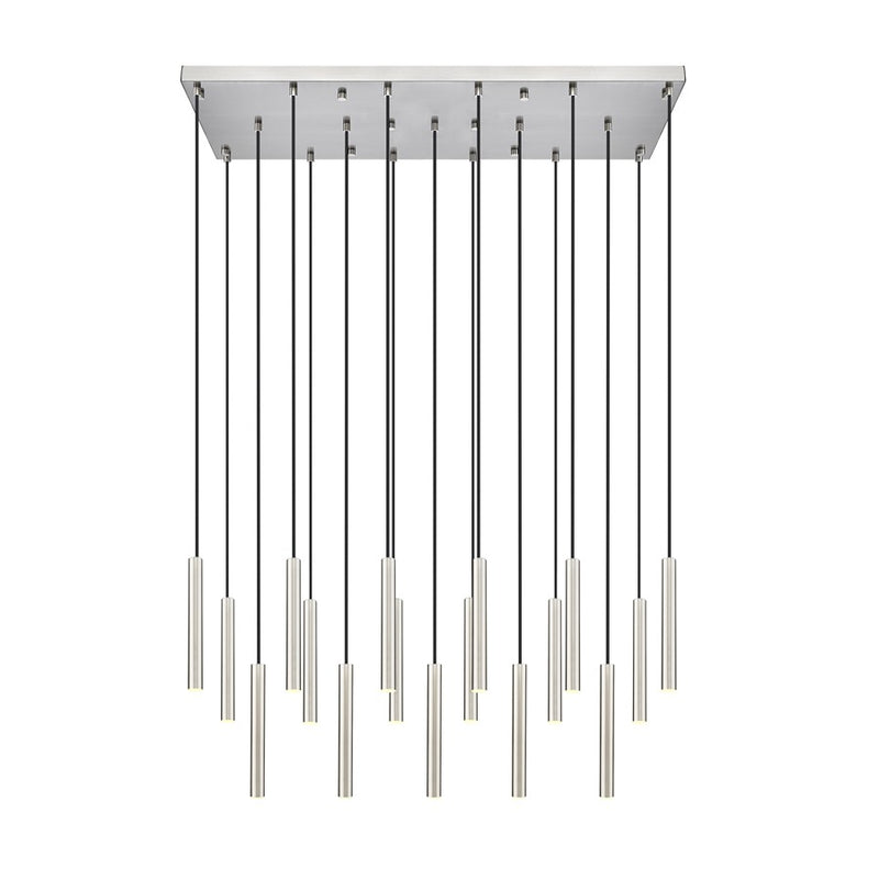 Z-Lite Forest 17 Light 12" LED Linear Chandelier, Nickel/Nickel