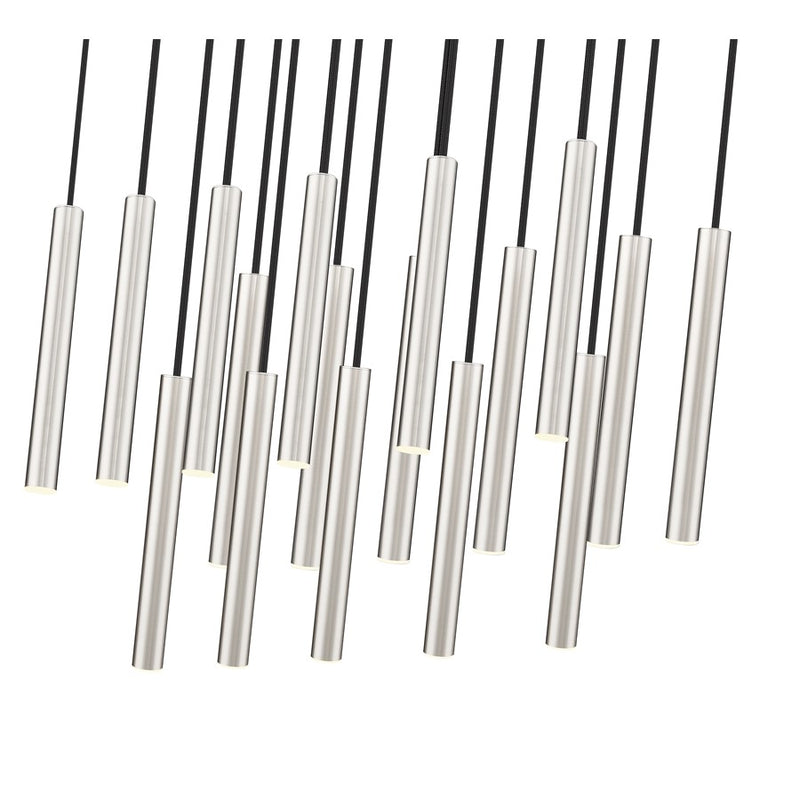 Z-Lite Forest 17 Light 12" LED Linear Chandelier, Nickel/Nickel