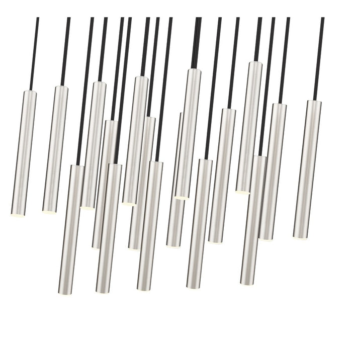 Z-Lite Forest 17Lt 12" LED Linear Chandelier, Nickel/Nickel
