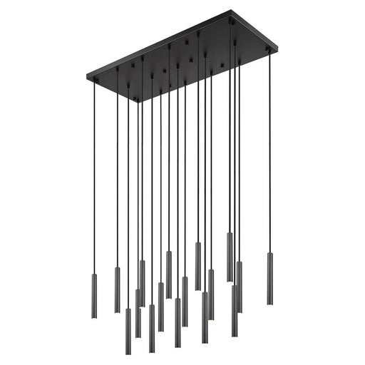Z-Lite Forest 17Lt 12" LED Linear Chandelier, Black/Black - 919MP12-17L-MB-LED
