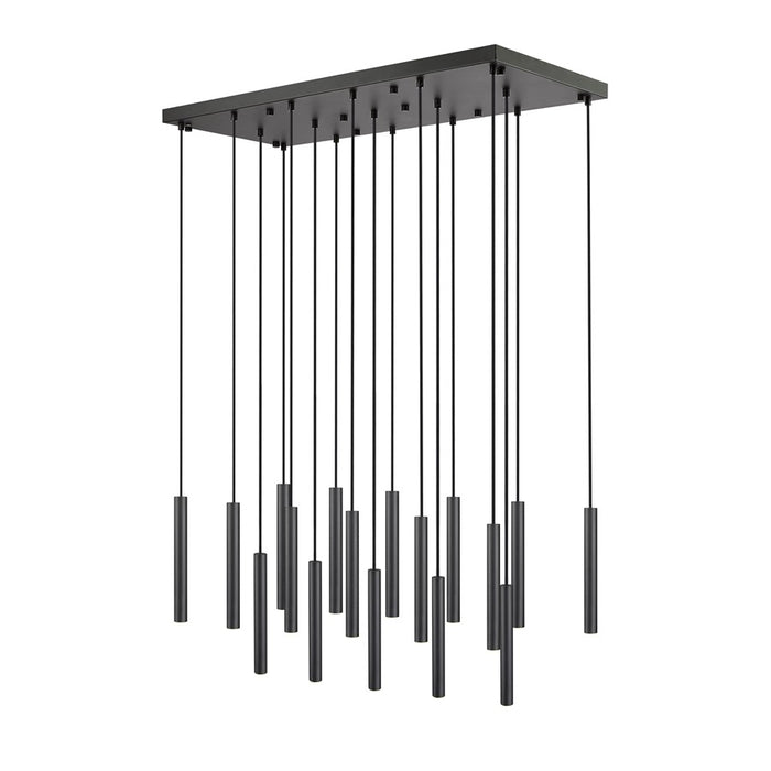 Z-Lite Forest 17 Light 12" LED Linear Chandelier, Black/Black