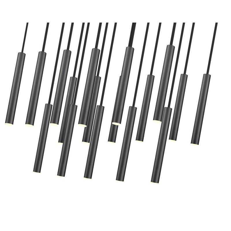 Z-Lite Forest 17Lt 12" LED Linear Chandelier, Black/Black
