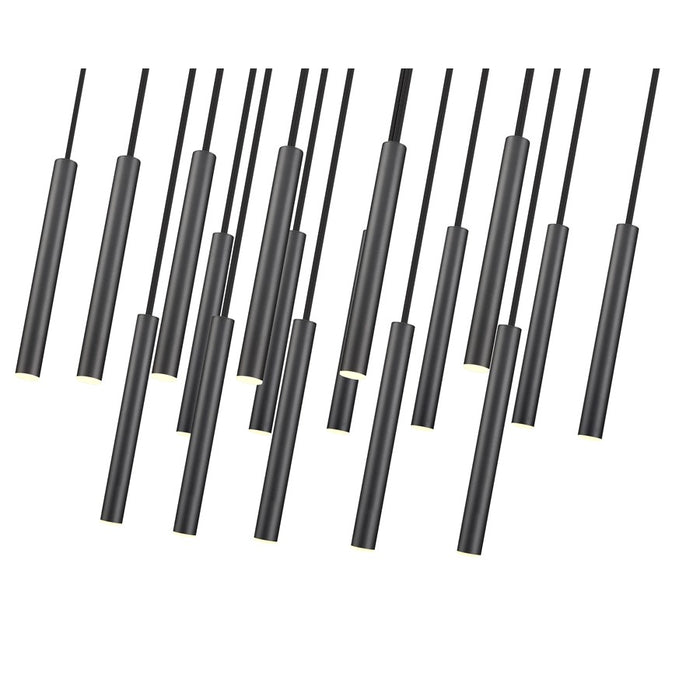 Z-Lite Forest 17 Light 12" LED Linear Chandelier, Black/Black