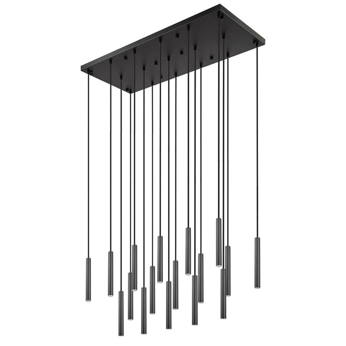Z-Lite Forest 17 Light 12" LED Linear Chandelier, Black/Black
