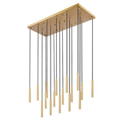 Z-Lite Forest 17 Light 12" LED Linear Chandelier, Gold/Gold - 919MP12-17L-MGLD-LED