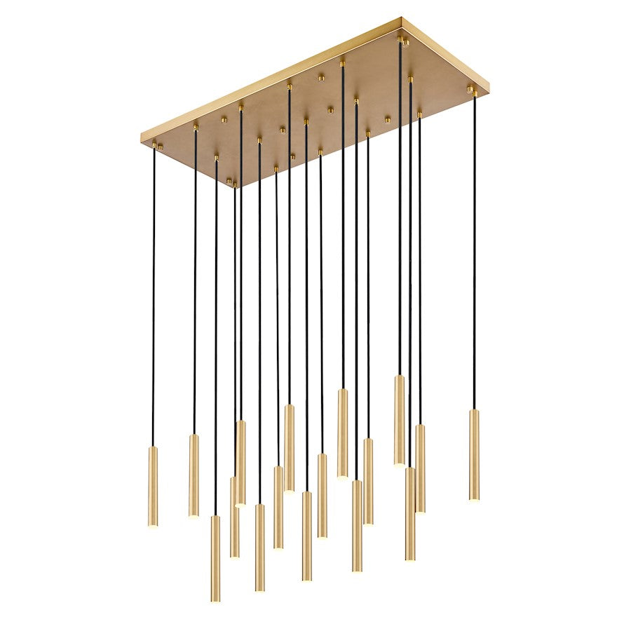 Z-Lite Forest 17 Light 12" LED Linear Chandelier, Gold/Gold - 919MP12-17L-MGLD-LED