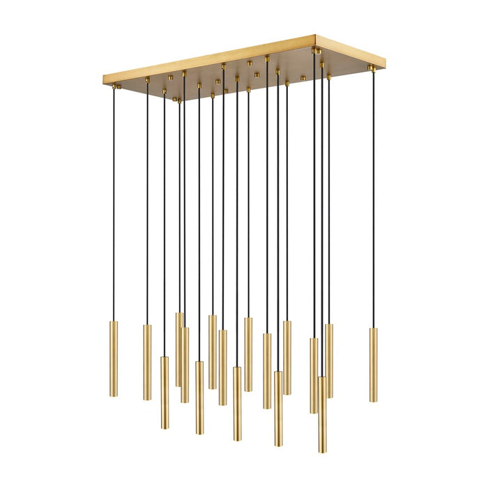 Z-Lite Forest 17Lt 12" LED Linear Chandelier, Gold/Gold