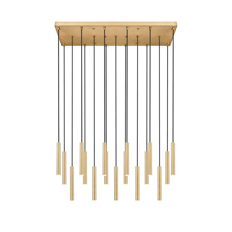 Z-Lite Forest 17 Light 12" LED Linear Chandelier, Gold/Gold