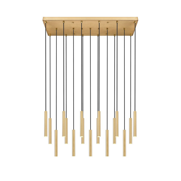 Z-Lite Forest 17 Light 12" LED Linear Chandelier, Gold/Gold