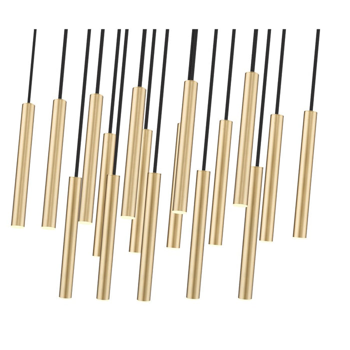 Z-Lite Forest 17Lt 12" LED Linear Chandelier, Gold/Gold