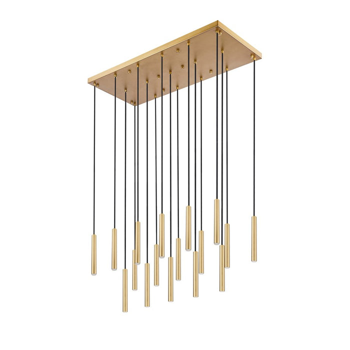 Z-Lite Forest 17 Light 12" LED Linear Chandelier, Gold/Gold