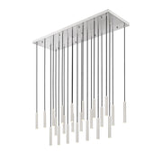 Z-Lite Forest 23Lt 12" LED Linear Chandelier, Nickel/Nickel - 919MP12-23L-BN-LED