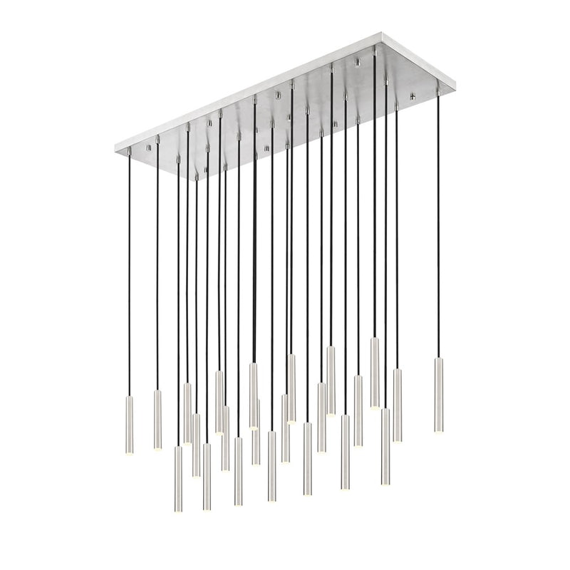 Z-Lite Forest 23Lt 12" LED Linear Chandelier, Nickel/Nickel - 919MP12-23L-BN-LED