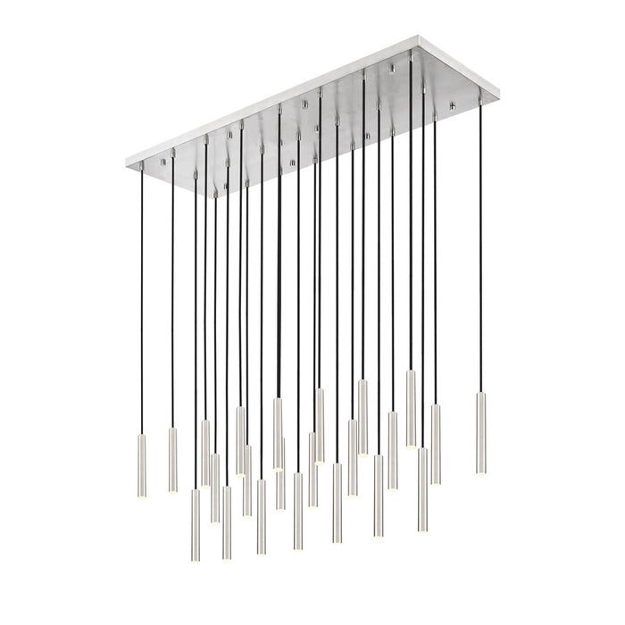 Z-Lite Forest 23Lt 12" LED Linear Chandelier, Nickel/Nickel - 919MP12-23L-BN-LED