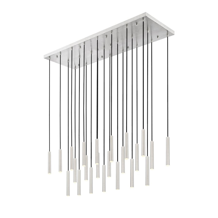 Z-Lite Forest 23 Light 12" LED Linear Chandelier, Nickel/Nickel - 919MP12-23L-BN-LED