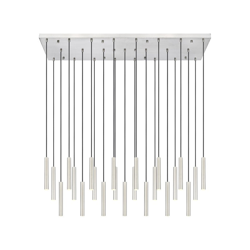 Z-Lite Forest 23 Light 12" LED Linear Chandelier, Nickel/Nickel