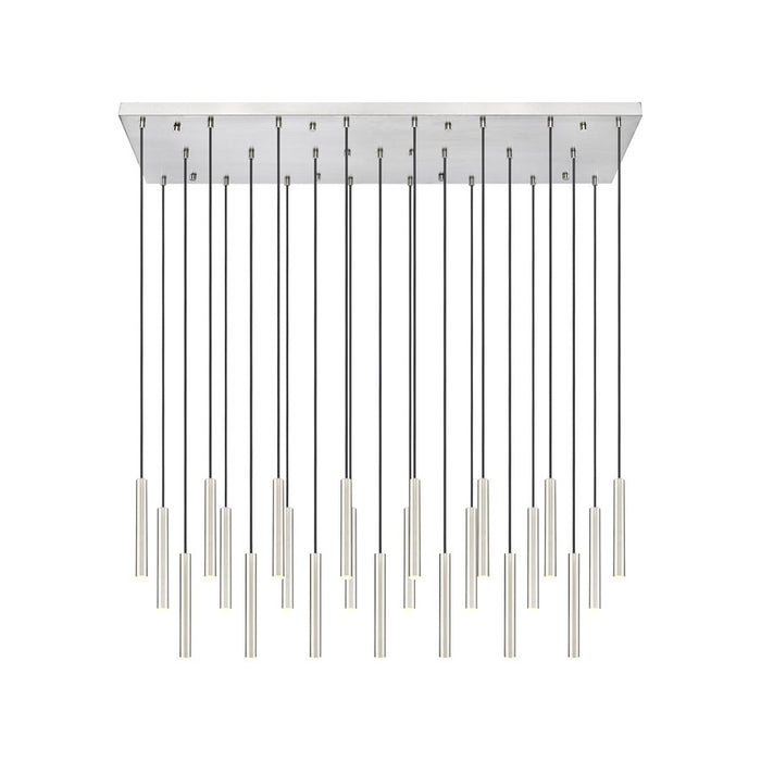 Z-Lite Forest 23Lt 12" LED Linear Chandelier, Nickel/Nickel