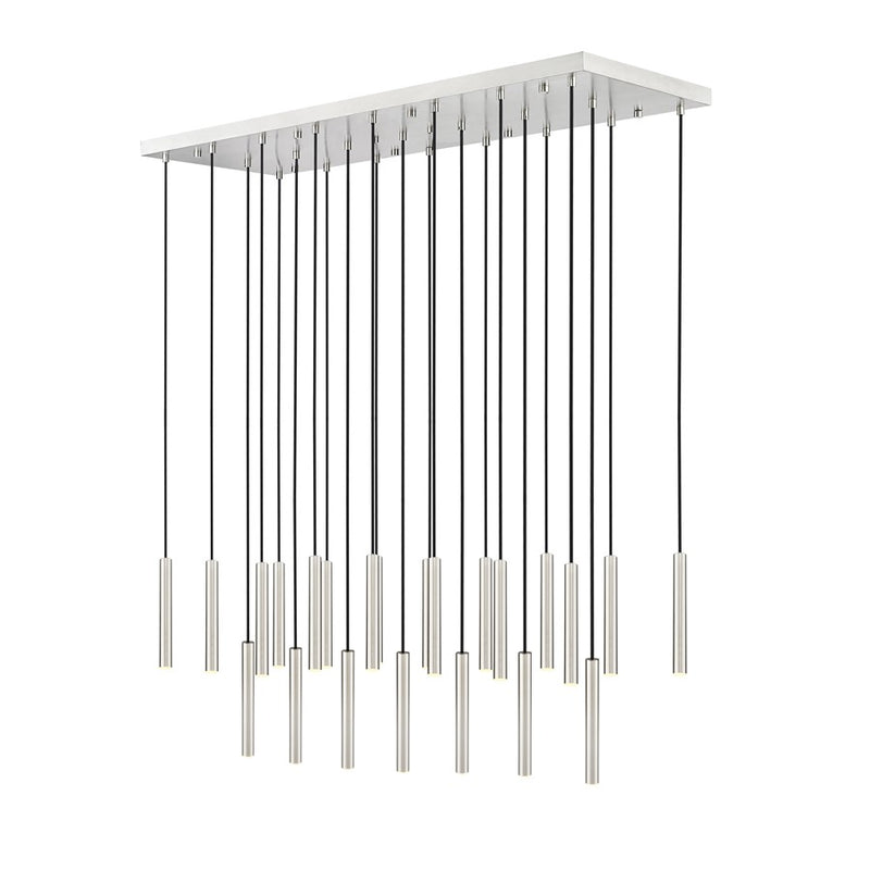 Z-Lite Forest 23 Light 12" LED Linear Chandelier, Nickel/Nickel