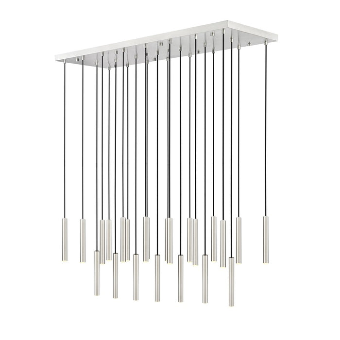 Z-Lite Forest 23Lt 12" LED Linear Chandelier, Nickel/Nickel