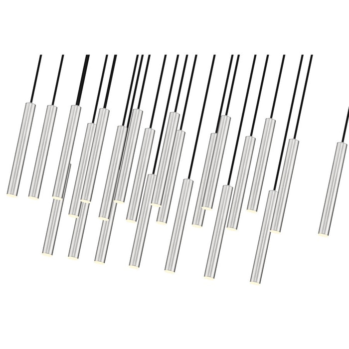 Z-Lite Forest 23Lt 12" LED Linear Chandelier, Nickel/Nickel