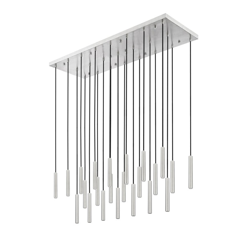 Z-Lite Forest 23 Light 12" LED Linear Chandelier, Nickel/Nickel