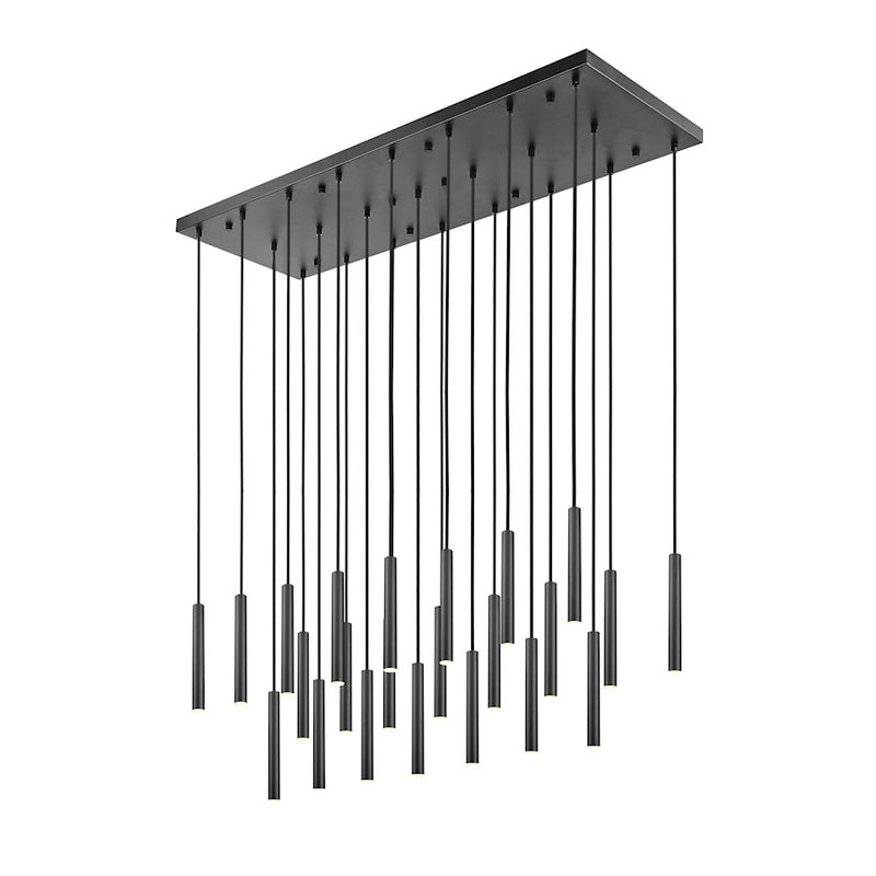 Z-Lite Forest 23 Light 12" LED Linear Chandelier, Black/Black - 919MP12-23L-MB-LED