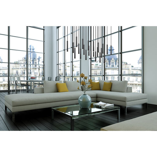 Z-Lite Forest 23Lt 12" LED Linear Chandelier, Black/Black