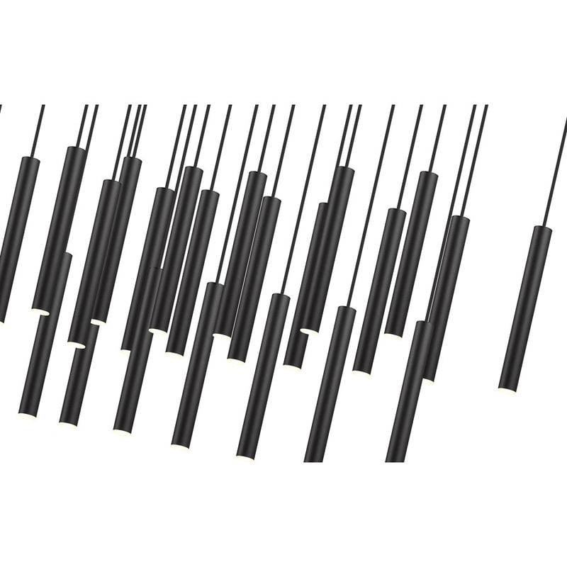 Z-Lite Forest 23Lt 12" LED Linear Chandelier, Black/Black