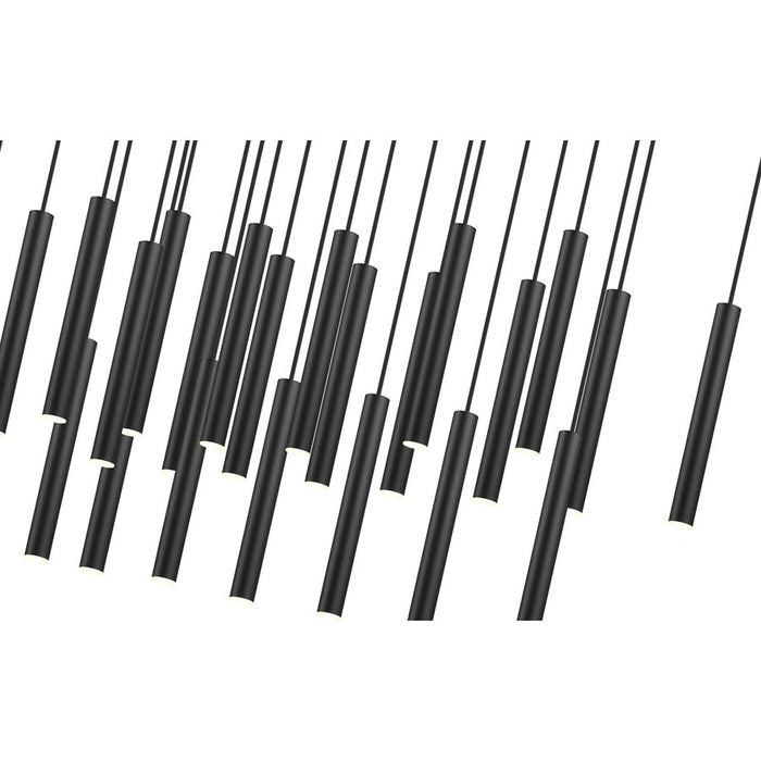 Z-Lite Forest 23 Light 12" LED Linear Chandelier, Black/Black