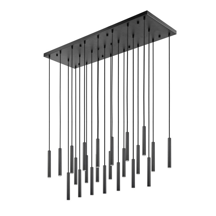 Z-Lite Forest 23 Light 12" LED Linear Chandelier, Black/Black