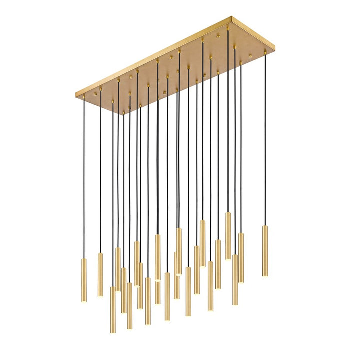 Z-Lite Forest 23Lt 12" LED Linear Chandelier, Gold/Gold - 919MP12-23L-MGLD-LED