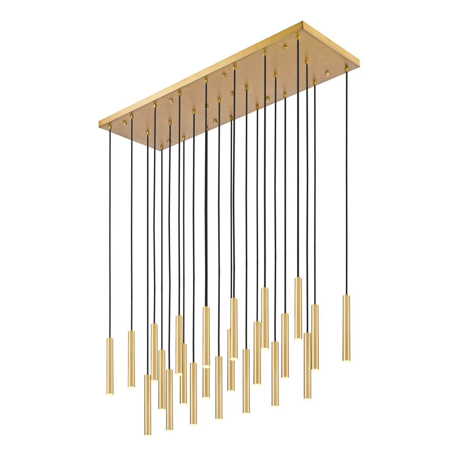 Z-Lite Forest 23Lt 12" LED Linear Chandelier, Gold/Gold - 919MP12-23L-MGLD-LED