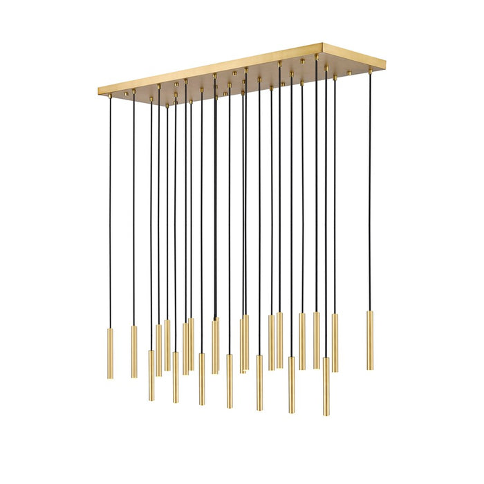 Z-Lite Forest 23 Light 12" LED Linear Chandelier, Gold/Gold